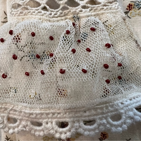 .Object Breeze Short Dress Linen Blend Lace Cottage Core Prairie Floral Sz 38/S - Picture 10 of 16